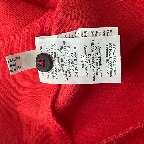 MADEWELL NWT TEXTURE & THREAD BUTTON FRONT TOP RED ORANGE MEDIUM - Picture 9 of 10